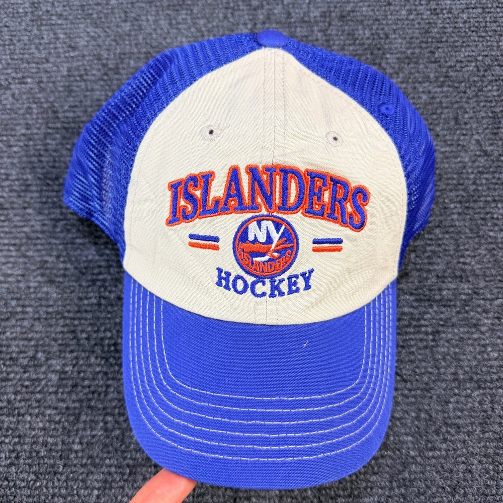 New York Islanders NHL Hockey Trucker‎ Hat Blue Cream Snapback Mesh Cap NEW